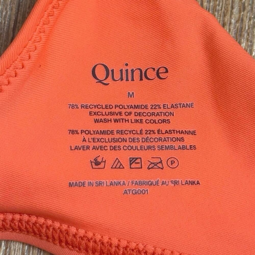 Quince Italian Plunge Bikini Top in Sunset Orange Size Medium - Picture 7 of 7